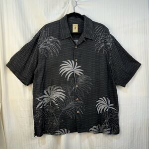 Jamaica Jaxx Hawaiian Button Down Aloha Shirt Men Size Large %100 Silk Tropical
